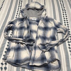 🖤Old Navy Double Brushed Plaid Button Up Hoodie🖤